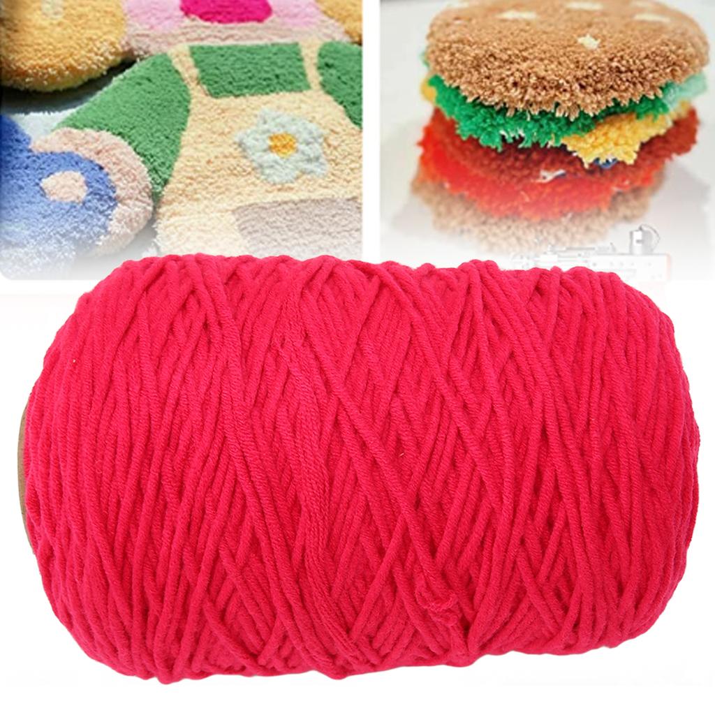 Tufting Yarn 437yd Long 0.2in Wide Soft Cotton Polyester Shrink Resistant Rug Making Yarn for Handicraft DIY Weaving