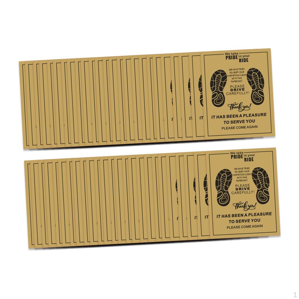 50x Бумажный коврик для пола автомобиля Одноразовый для грузовиков, такси, внедорожников