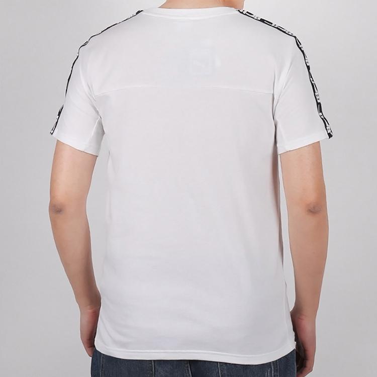 Puma Logo Sports Round Neck Pullover Short Sleeve T-Shirt Men Tops White 595959-02