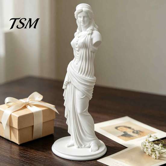 Photography Prop Statue 3D Printed Minimalist Goddess Sculpture, Retro European Armless Statue, Classical Small Decorative for Desk Art Figurine Home