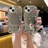 Three Dimensional Wave IPhone14 15PRO Electroplated Flash Diamond Star KT Cat Soft Shell Apple XR 11 13 Mobile Phone Case