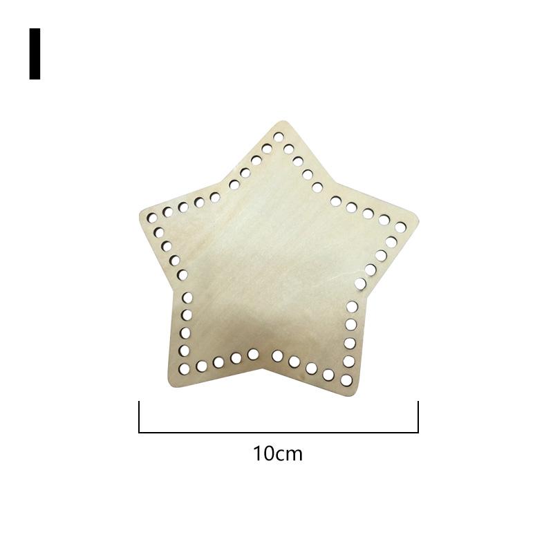 1PC DIY Blank Basket Base Crochet Wooden Unfinished Round Cross Stitch Crafts Basket Bottom Carved