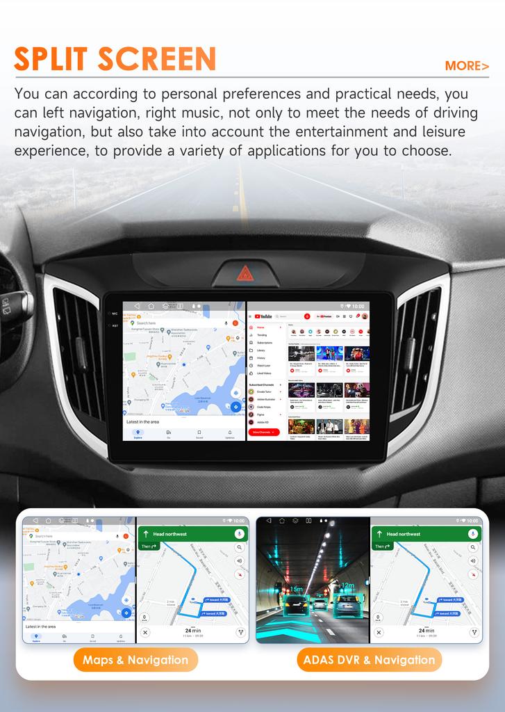 Car Multimedia Player for Hyundai Creta IX25 2015-2019 Wireless Carplay GPS Navigation Autoradio Stereo 6115 RDS 4G WIFI Android Auto