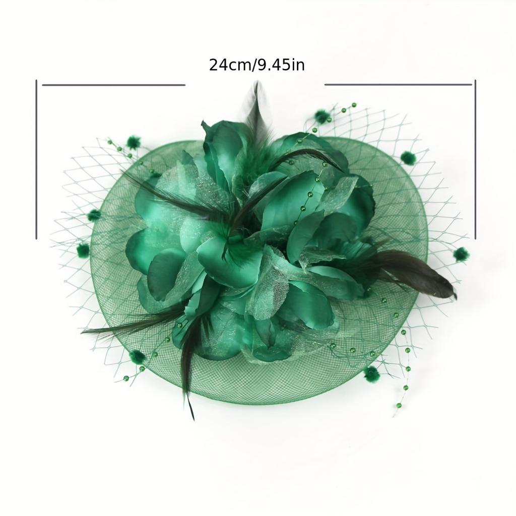 Elegant Fascinator Hat Tea Party Hat Flower Shaped Ornament Headwear With Mesh Women Hair Accessories