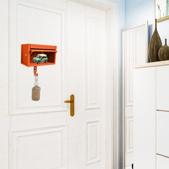 Держатель для ключей от гаража с открывающейся дверцей, самоклеящийся настенный органайзер, декоративный двойного назначения