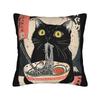 Cat Ramen Anime Kawaii Cat Pillow Case Square Pillow Cover For Chair Sofa Home Decor Kawaii Pillowcases