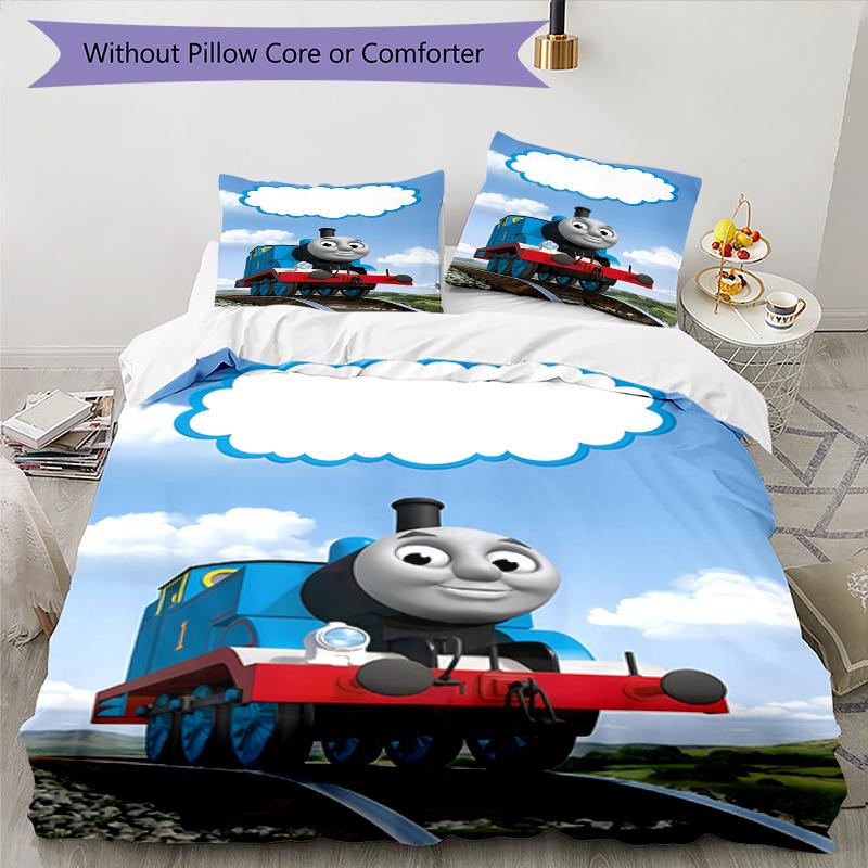 3pcs Thomas Bedding Set Duvet Cover Closure Includes 1 Duvet Cover & 2 Pillowcases, Soft and Comfortable for All Seasons.