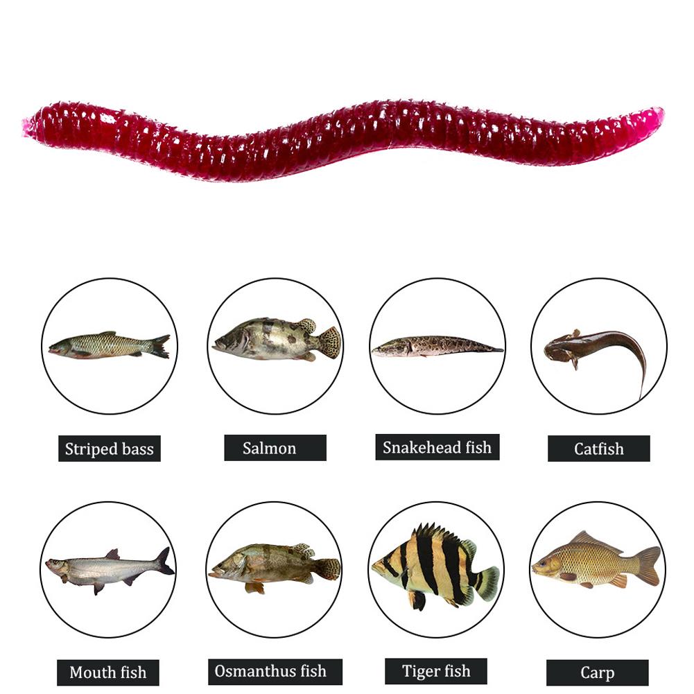 50 шт./набор красных червей, мягкая приманка, дождевой червь, искусственные резиновые приманки, креветки, окунь, карп, снасти