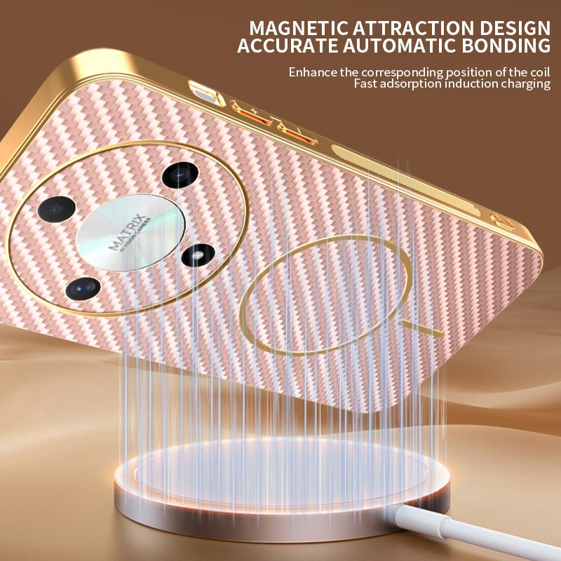 For Honor X9b 5G/Magic6 Lite 5G Phone Case Carbon Fiber Textured Electroplated TPU Back Cover