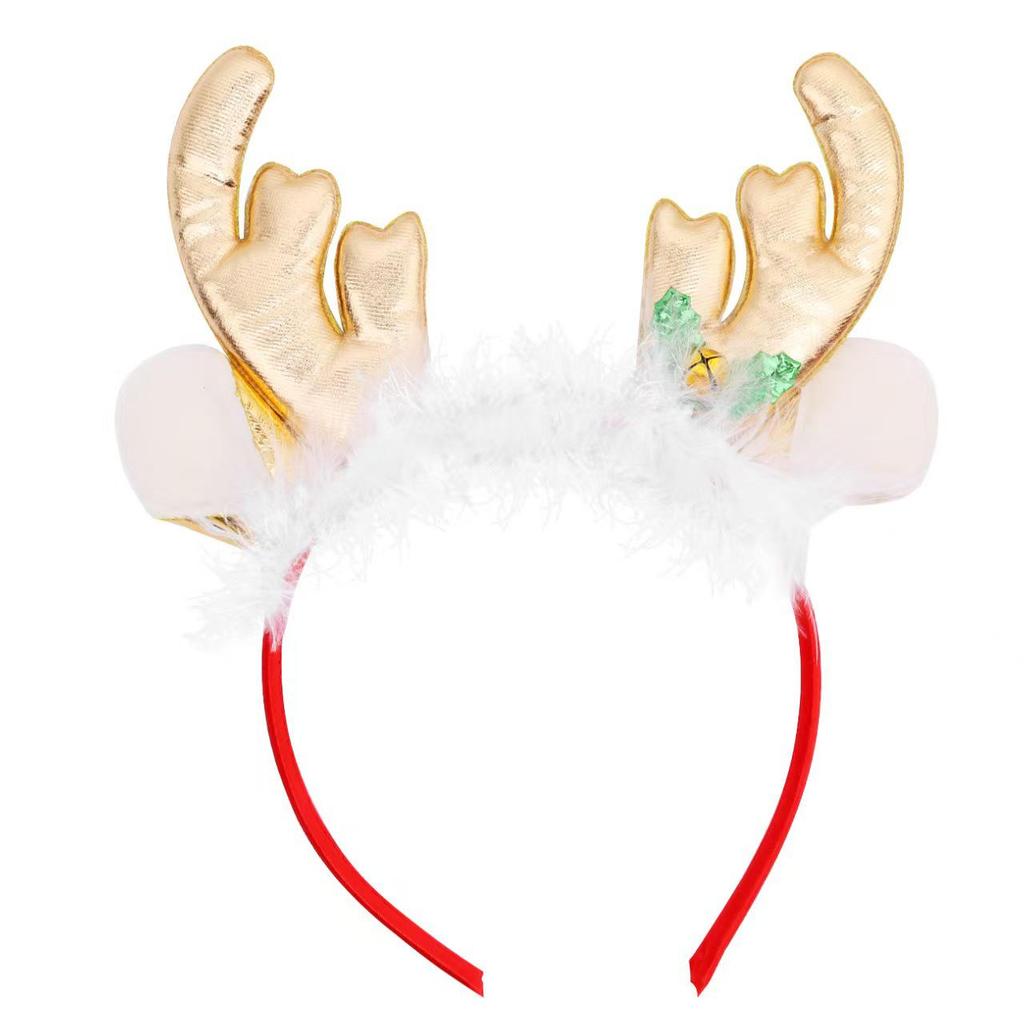 Christmas Reindeer Antler Bells Headband for Kids - Cute Holiday Party Dress-Up Accessory
