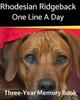 Книга Rhodesian Ridgeback - One Line a Day : A Three-Year Memory Book To Track Your Dog's Growth : 26