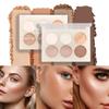 Vibrant Girl Ice Cream Six-Color Blush; Brightening, Natural Bare Makeup Effect, Pigmented, Matte, Fine Texture Matte Blush One-piece Contouring Plate