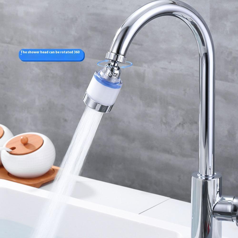 Faucet Filter Splash-Proof Aerator Universal Kitchen Tap Water Pressure Booster Rotating Spout