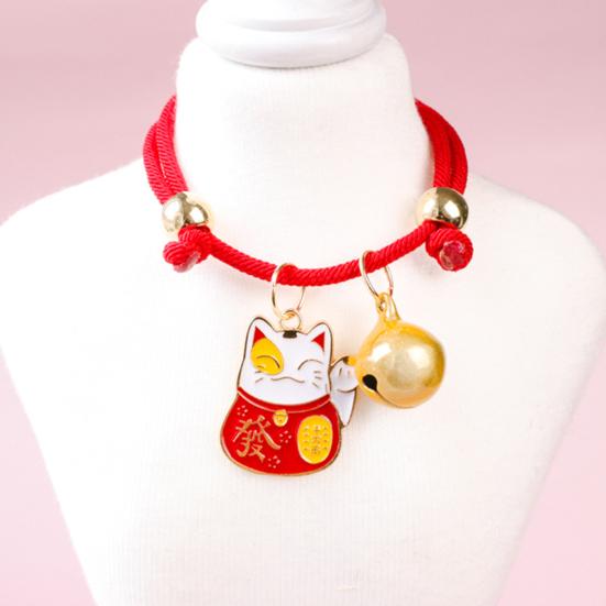 Ожерелье с изображением кошки, подвеска «Счастливый кот», очаровательный милый тканый ошейник для щенка и кошки