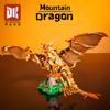 DK7055 Крутой Горный Дракон Фигурка из Строительных Блоков 3D Модель Собранные Кирпичики Игрушка Для Детей Подарок на Новый Год 886 шт.