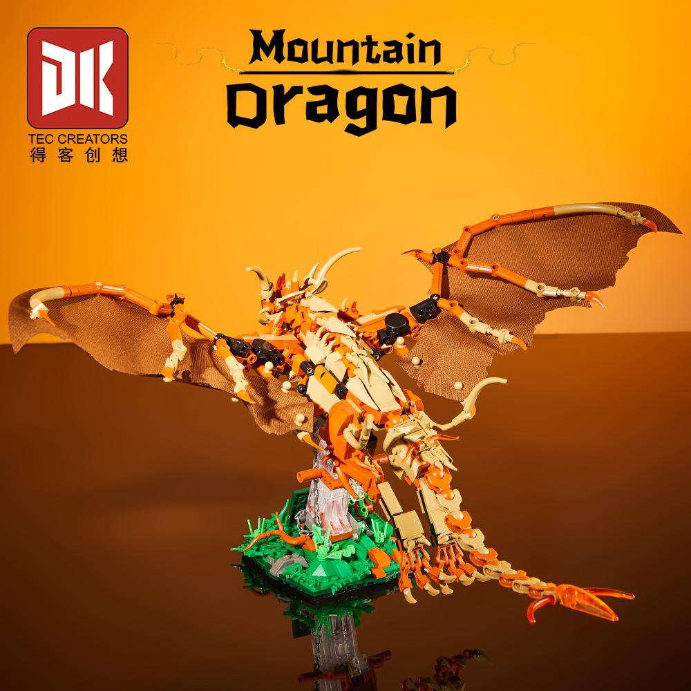 DK7055 Крутой Горный Дракон Фигурка из Строительных Блоков 3D Модель Собранные Кирпичики Игрушка Для Детей Подарок на Новый Год 886 шт.