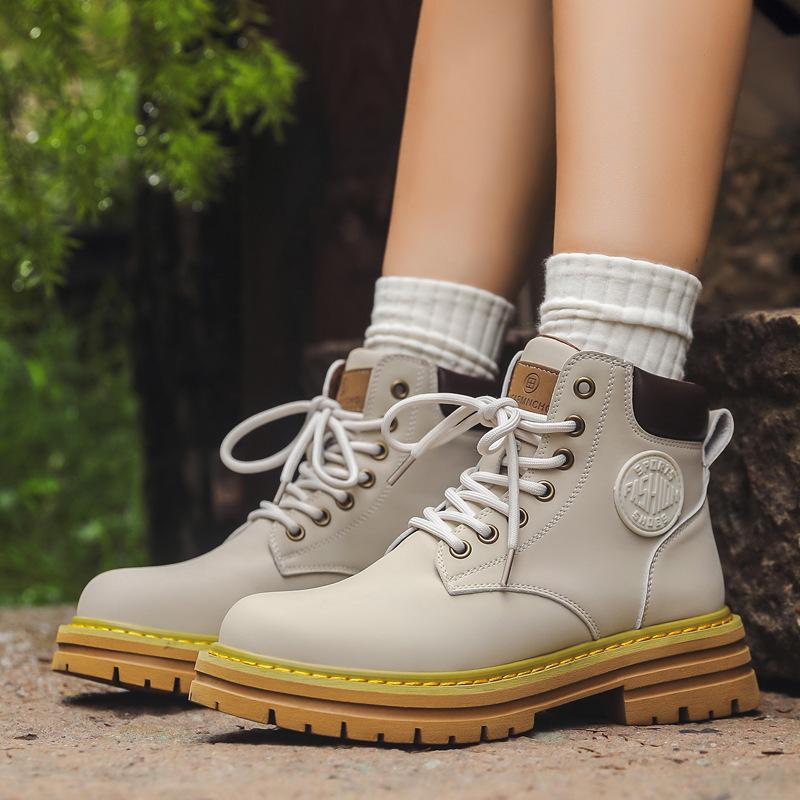 Пара резиновых ботинок для пары не отстой, бархатные ботинки с тиснением, универсальные мужские ботинки Мартина на толстой подошве, увеличивающие рост 6519-A