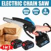 6 Inch Mini Electric Chain Saw Cordless Woodworking Pruning Chainsaw Brushless Garden Tool with 19800H Battery