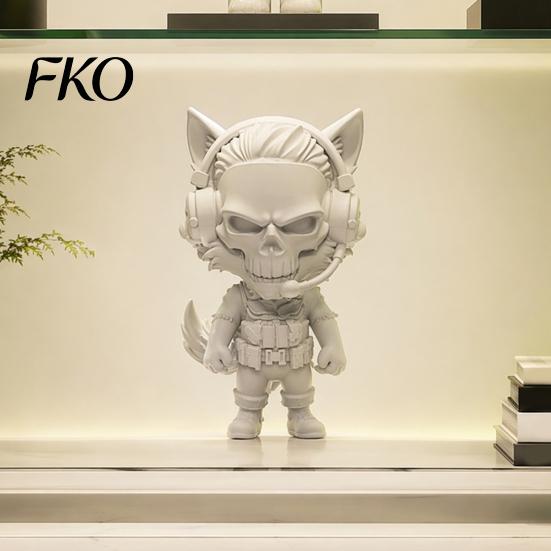 Animal Figurine 3D Printed Red Wolf Keychain, Force Action Figure Pendant, Game Character Collectible Key Ring Desktop Decorations with Detailed