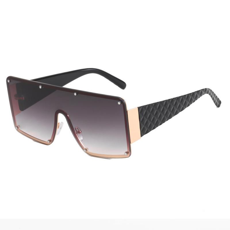 European and American fashion new one-piece large-frame sunglasses personalized wide-sided ins street shooting catwalk glasses male Internet celebrity