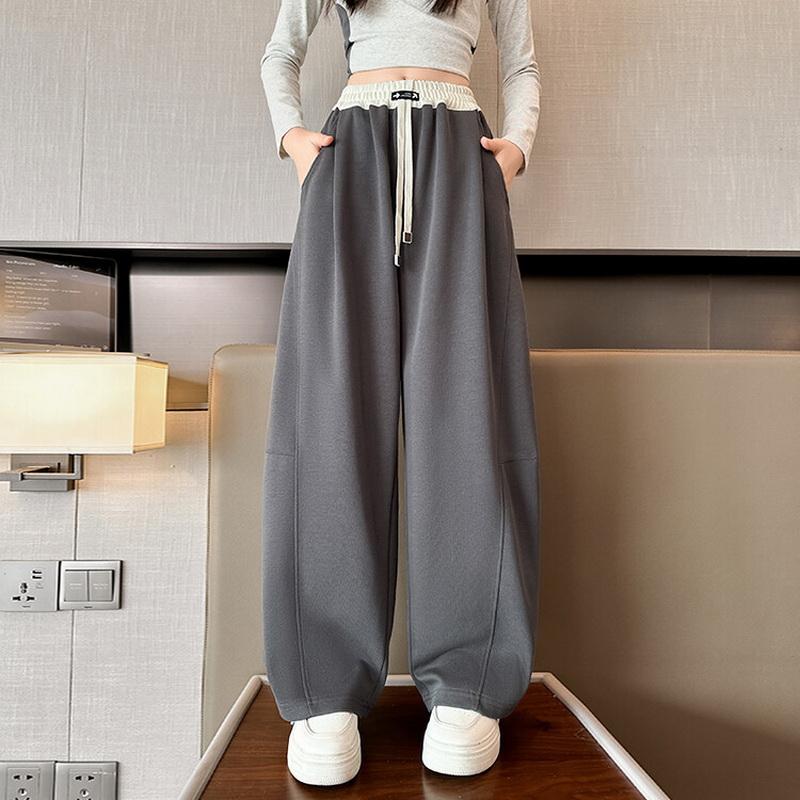 Girls Wide Leg Pants Kids Fashion Loose Pants Children Straight Sweatpants 2024 High Waisted Spring Autumn Casual Trousers
