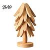 Folding Wooden Potholder Collapsible Trivets for Hot Dishes, Christmas Tree Shaped Pot Mat Table, Wood Heat Resistant Trivet Kitchen Holder
