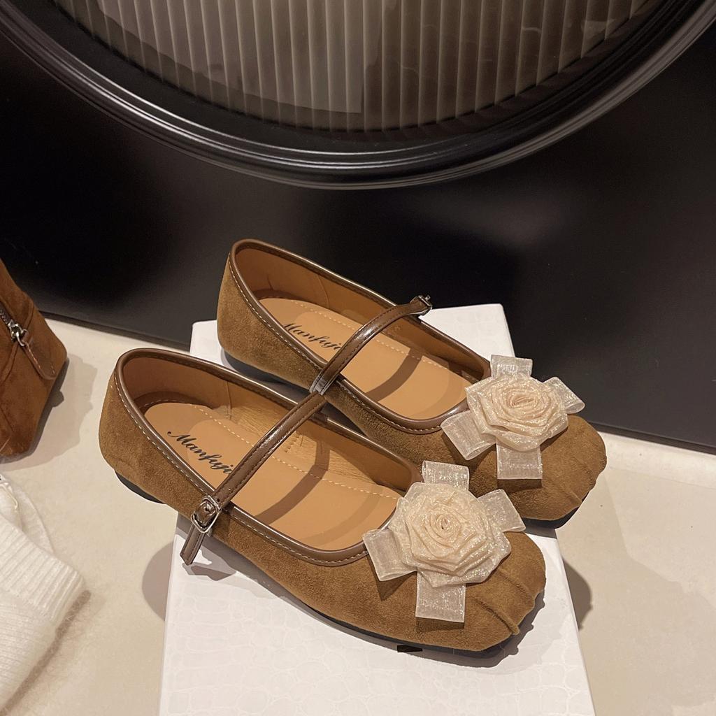 Французские балетки на плоской подошве, туфли-феи, весна и осень 2025, новые летние балетки с юбкой, вечерние туфли