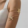 Gold Upper Arm Cuff Bracelet for Women  Butterfly Dainty Layered Adjustable Open Statement Bangle Bracelets Bohemian Summer Jewelry
