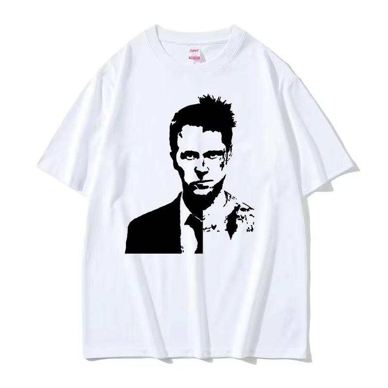 Винтажная футболка с принтом Fight Club, унисекс, высокое качество, модная хлопковая футболка, летняя повседневная, оверсайз, стритвир