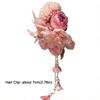 Colorful Headpieces Tassel Hanfu Hair Accessories Pink Floral Hair Clip Flower Hairpin  Party Wear
