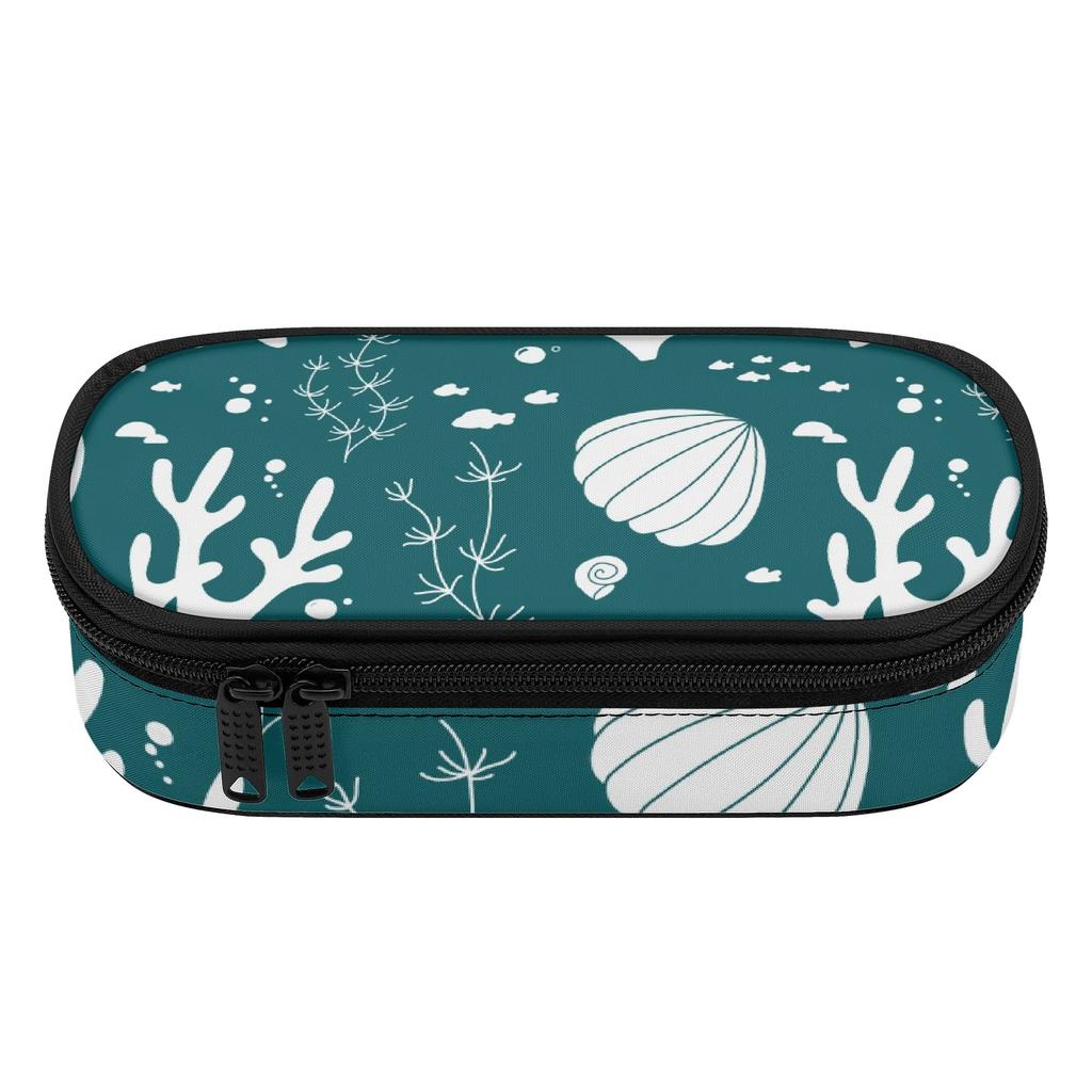 Pencil Pouch Organized Storage Secure Zipper Closure 300D Polyester with Main Compartment Mesh Pocket and Pen Slots for Students