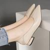 2025 Весна и Осень Новые Туфли-лодочки с Острым Носом Женские На Толстом Каблуке С Мелким Вырезом Профессиональные Универсальные Женские Туфли