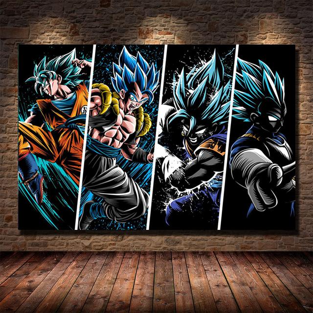 Классический японский аниме Dragon Ball Goku плакат холст картина детский подарок росписи гостиная спальня дома настенная картина украшение без рамки