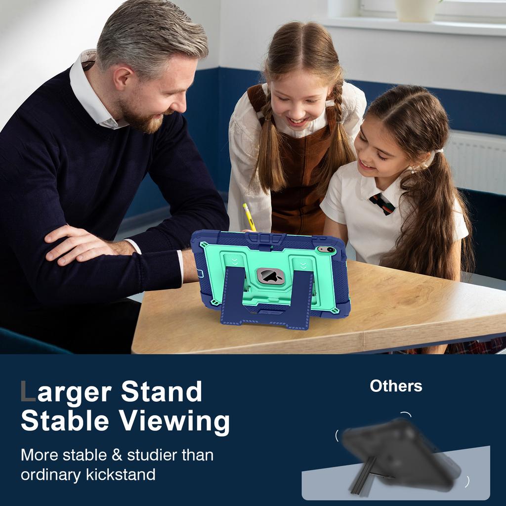 For iPad (2025)/iPad 10.9 (2022) Tablet Case with Kickstand Anti Drop PC+Silicone Cover