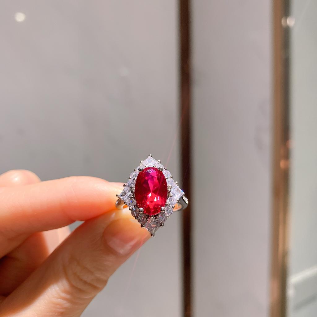 Ювелирное имитация параиба турмалин изумруд кольцо женское индивидуальное красное корунд драгоценный камень кольцо