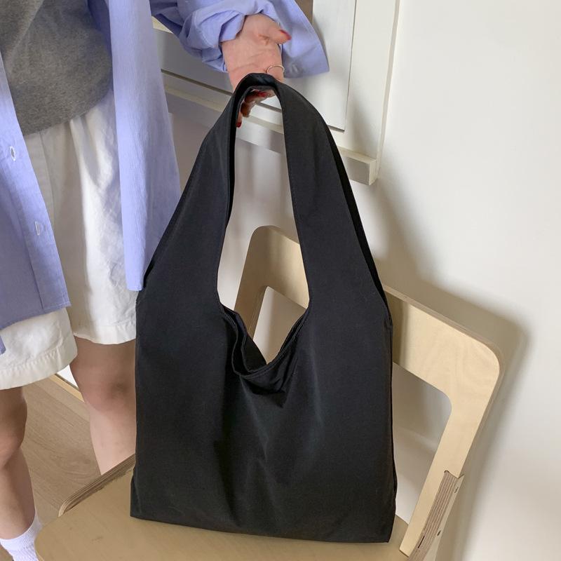 Large-capacity Tote Bag Women's New Simple Solid Color Versatile Lazy Leisure Commuting Shopping Cloth Bag Shoulder Bag