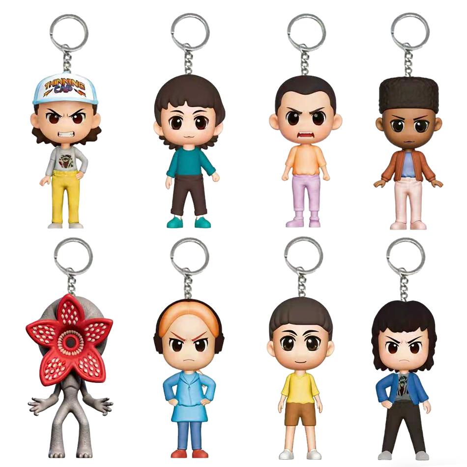 8 Styles Stranger Keychain Eleven Dustin Barb Steve Demogorgon Action Figures Toys THINGS Birthday Gift