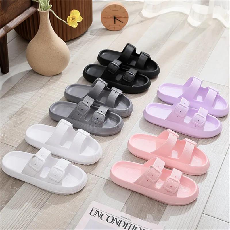 Fashion Rimocy 2025 Fashion Summer Slippers Women Indoor EVA Soft Sole Slides Women's Sandals Buckle Platform Flip Flops Shoes Woman 45
