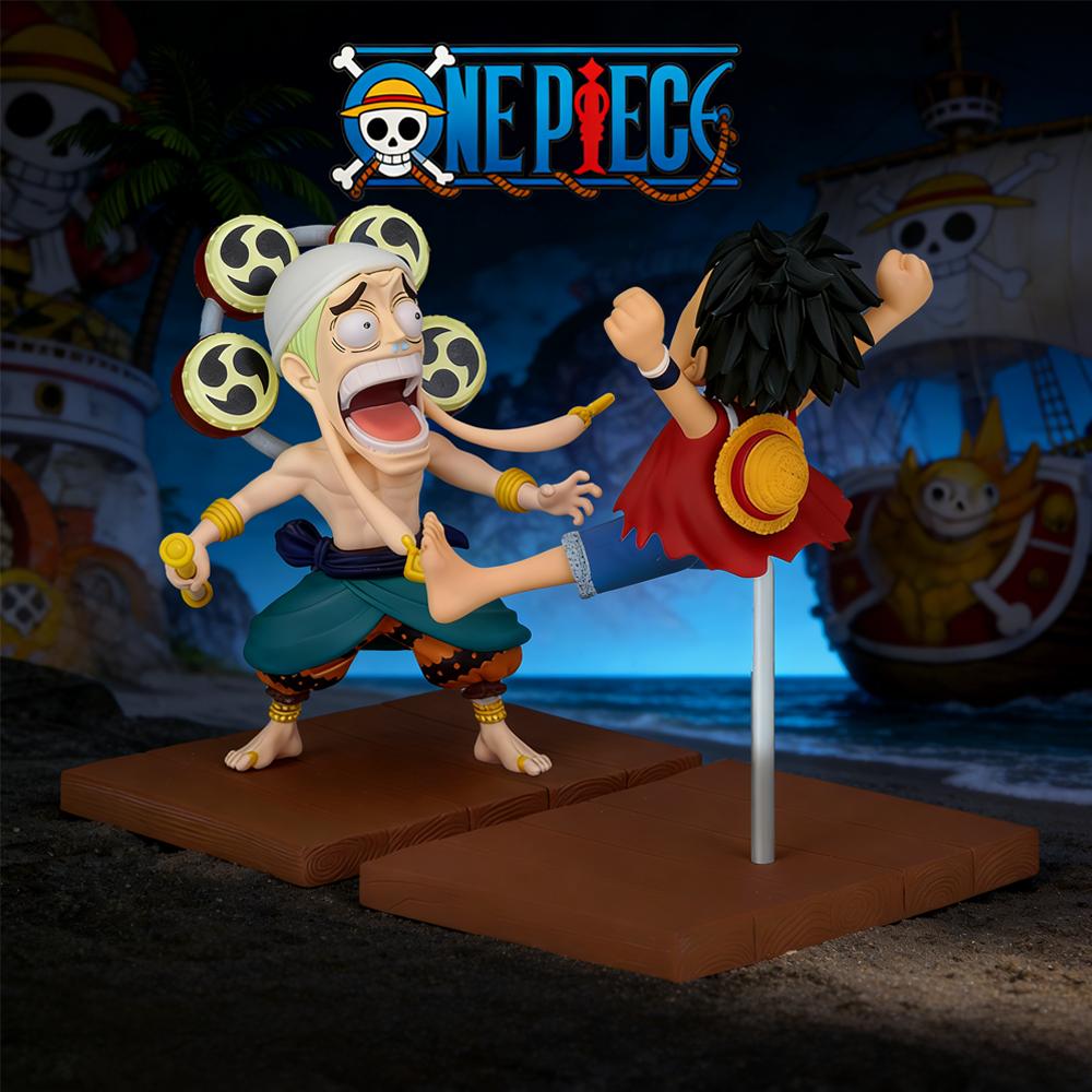 1 шт. Официальный набор статуэток для декора комнаты One Piece Луффи и Энель, Обязательный подарок для поклонников аниме на День святого Валентина, День рождения, Настольный