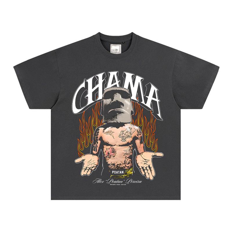 UFC300 Pereira KO Hill Американская винтажная хлопковая модная повседневная высококачественная мужская футболка с коротким рукавом с графическим принтом