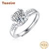Tancise Classic 925 Sterling Silver Moissanite Ring Ladies Jewelry Wedding Promise Party Gift