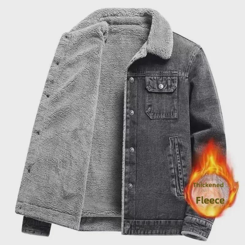 Мужская зимняя куртка пилота с бархатной подкладкой - толстое рабочее пальто из овчины, большой размер