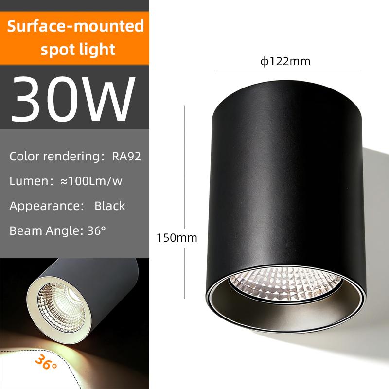 Surface mounted LED Downlight, ceiling light, store commercial aisle light, restaurant light, 20W 30W 40W high-power Down light