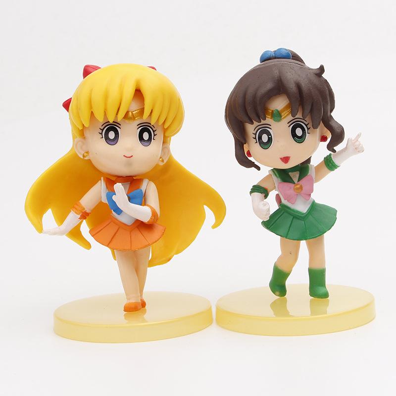5 шт. Аниме Фигурка Сейлор Мун Мультяшная Figuarts mini Меркурий Марс Юпитер Венера Игрушки Для Девочек Модель Подарок Куклы Статичная Кукла