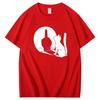 Summer Tops  Tshirt Middle Finger Cat Shadow Fashion Graphic Tee New Arrival Goods Mens Short Sleeve Tee Cotton Tshirt