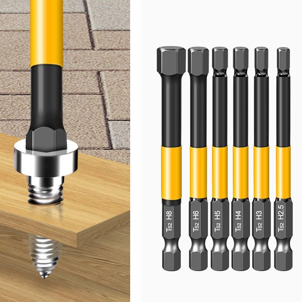S2 Steel Internal Hex Bit High Hardness Magnetic Screwdriver Bit for Pneumatic Screwdriver