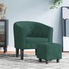 VidaXL Cabriolet Armchair with Footrest, Chair with Armrests, Sofa with Backrest, Padded Seat Living Room Bedroom, Green 356480