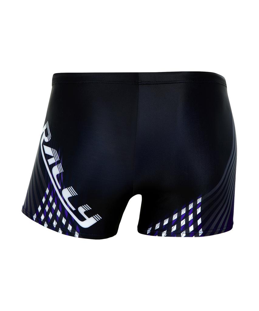 Laelliseupocheu [Qsmq219 Blk] Мужской квадратный купальник с синей полосой Черный