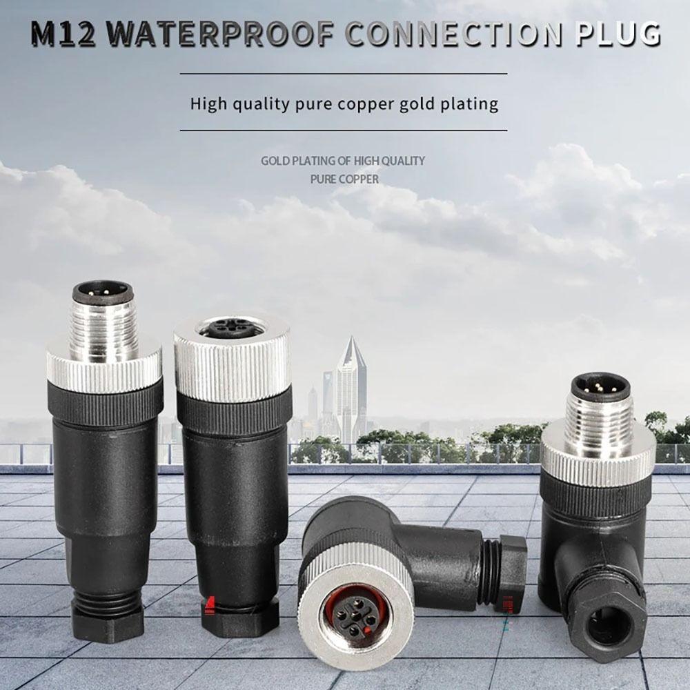 Sensor Plug M12 Aviation Plug Connector Screw Threaded Coupling Male&Female Plug