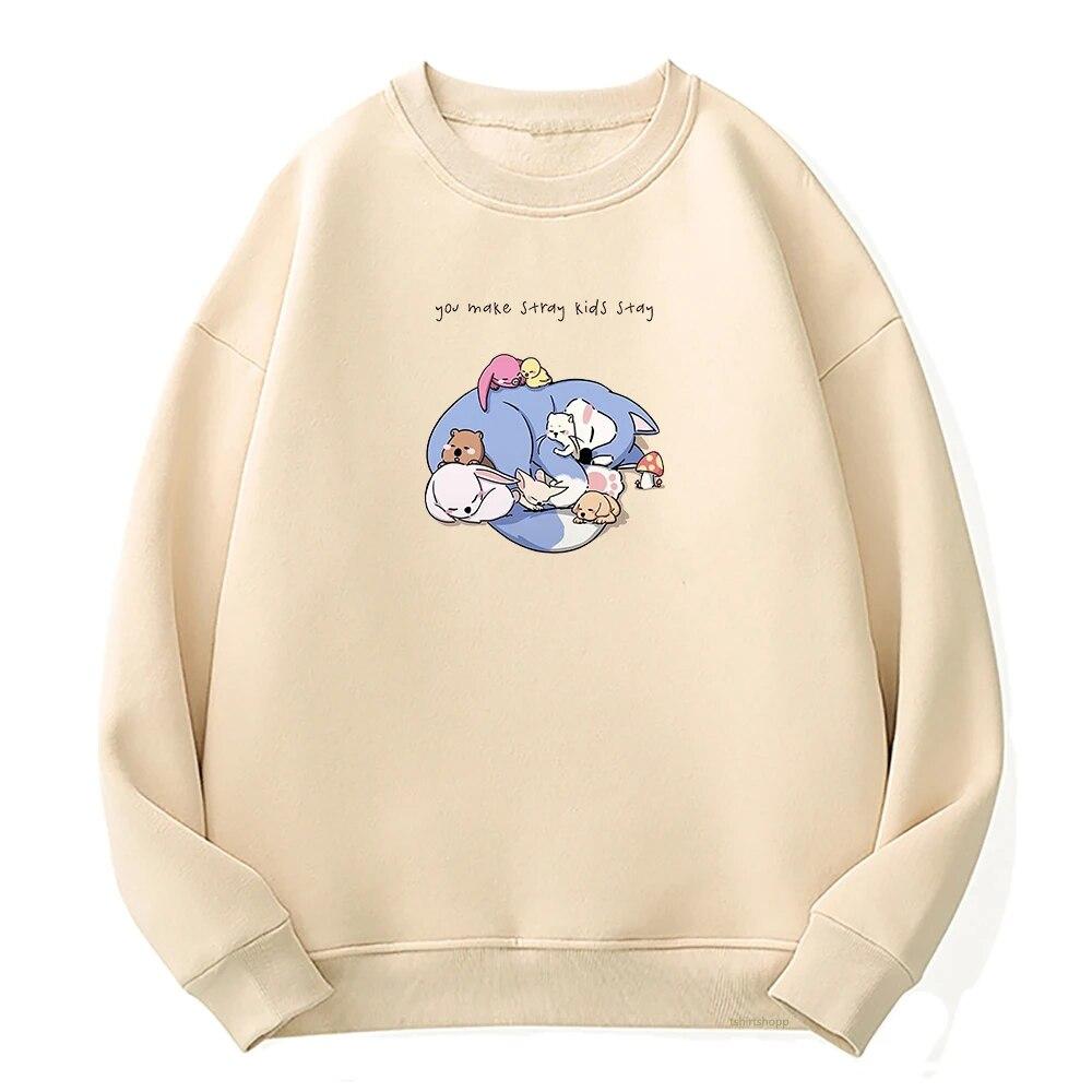Kpop Skzoo Stray толстовки милые K-pop женские Kawaii уличная одежда Harajuku осень-зима теплые толстовки пуловеры в подарок подруге